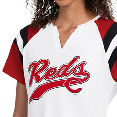 Cincinnati Reds Starter Women's Game On Notch Neck T-Shirt - White - MLB Sale