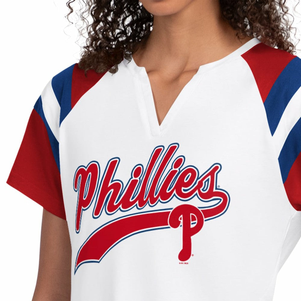 Philadelphia Phillies Starter Women's Game On Notch Neck T-Shirt - White - MLB Sale