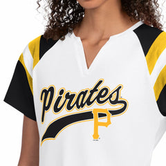 Pittsburgh Pirates Starter Women's Game On Notch Neck T-Shirt - White - MLB Online