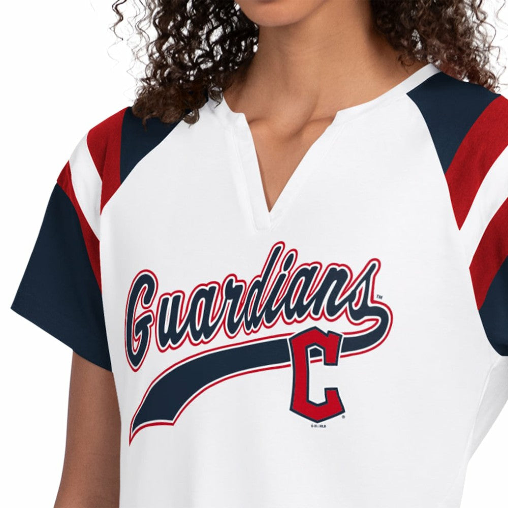 Cleveland Guardians Starter Women's Game On Notch Neck T-Shirt - White - MLB Sale