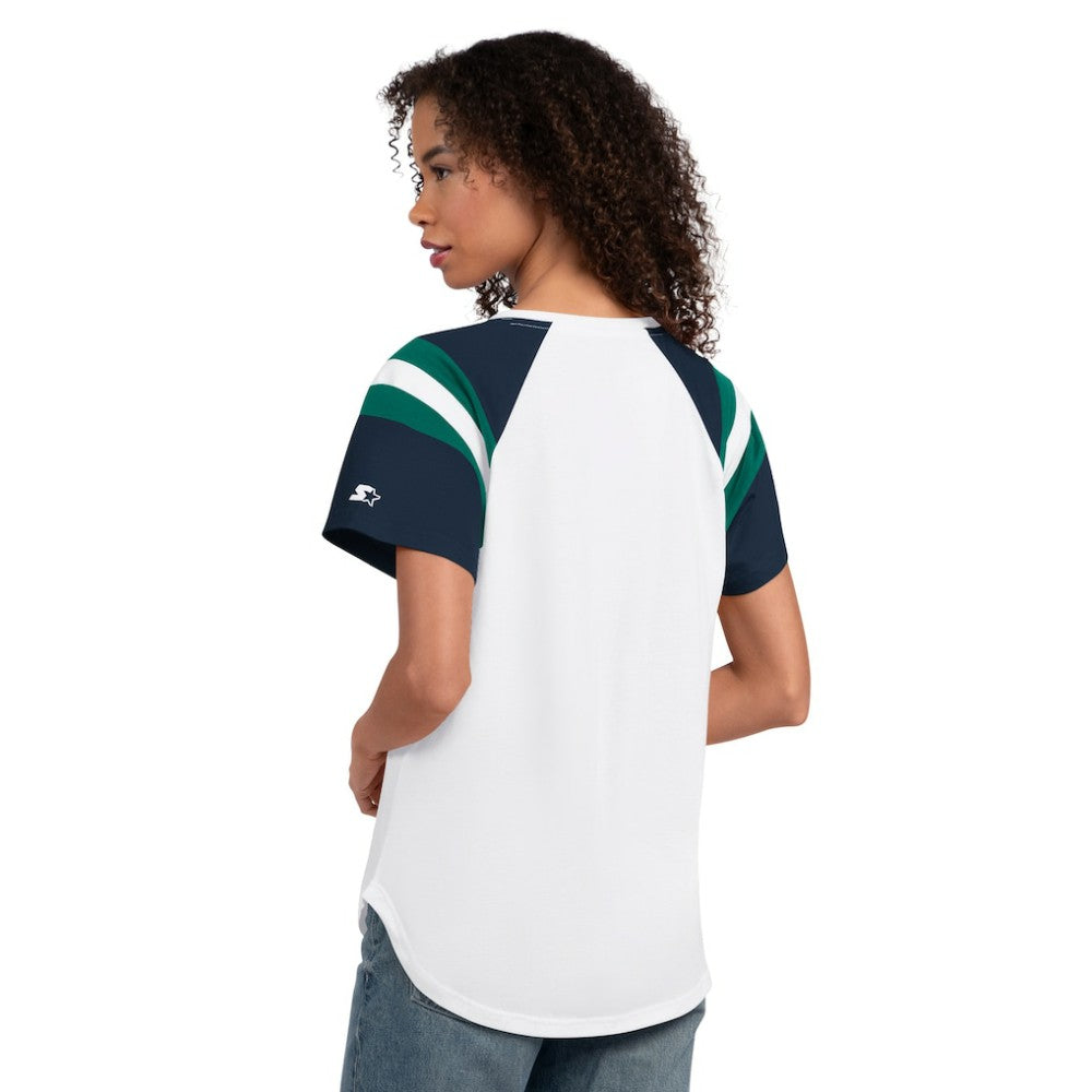 Seattle Mariners Starter Women's Game On Notch Neck T-Shirt - White - MLB Lifestyle
