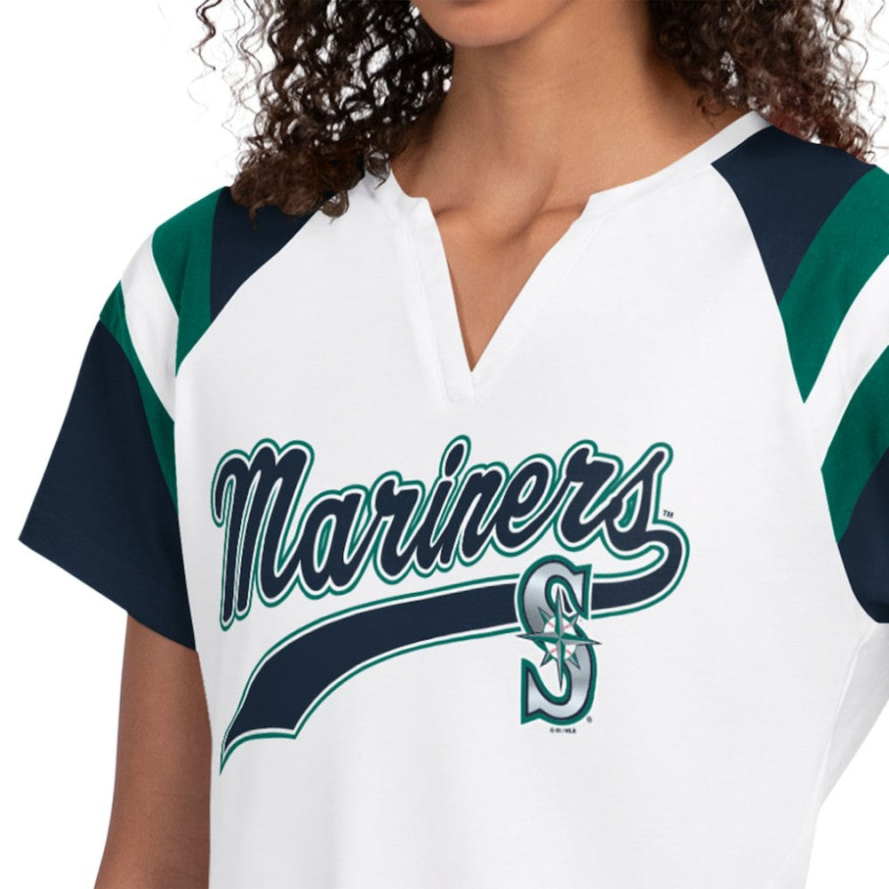 Seattle Mariners Starter Women's Game On Notch Neck T-Shirt - White - MLB Lifestyle