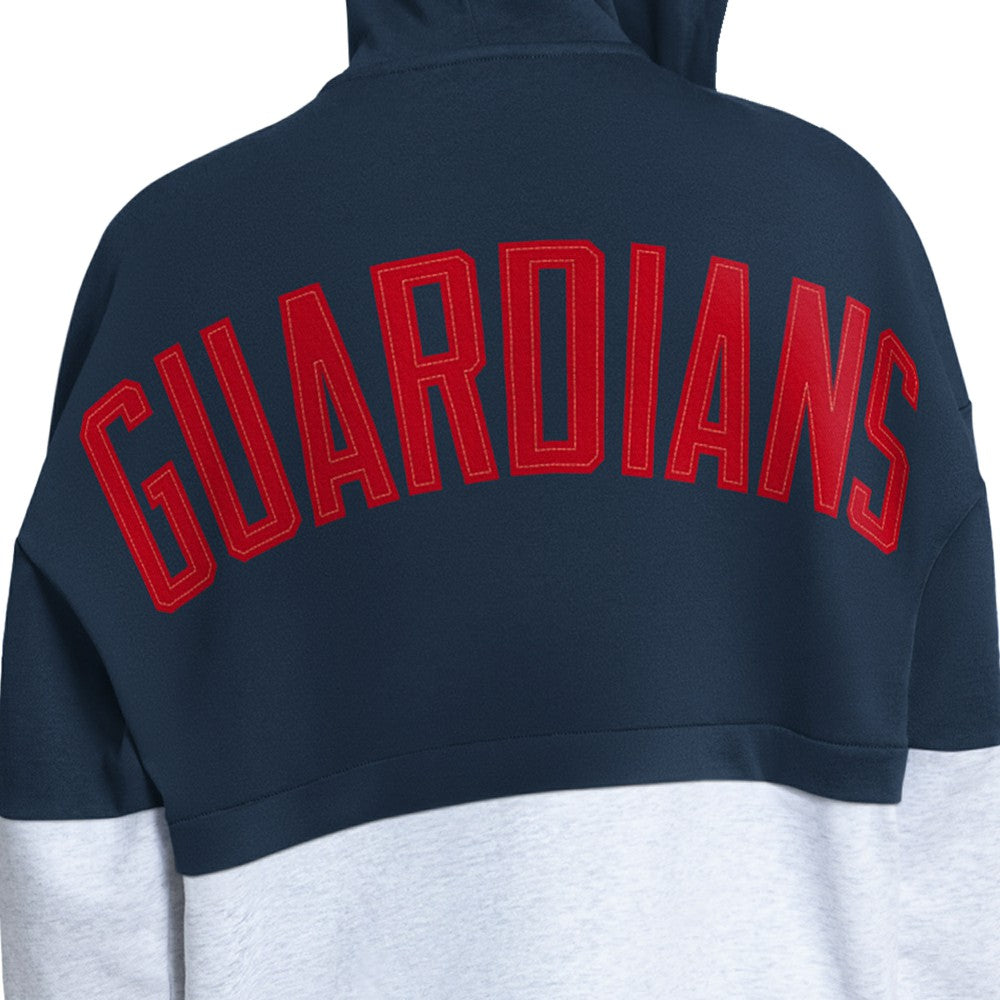 Cleveland Guardians Starter Women's Wishbone Full-Zip Hoodie - Navy/Heather Gray - MLB Discount