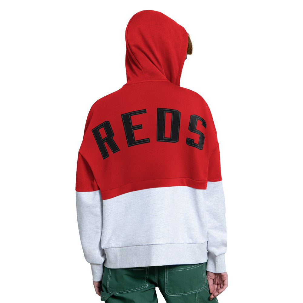Cincinnati Reds Starter Women's Wishbone Full-Zip Hoodie - Red/Heather Gray - MLB Discount