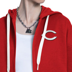 Cincinnati Reds Starter Women's Wishbone Full-Zip Hoodie - Red/Heather Gray - MLB Discount