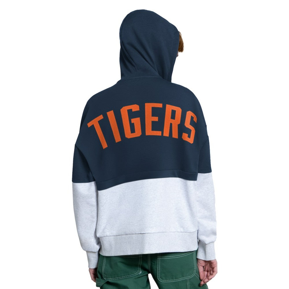 Detroit Tigers Starter Women's Wishbone Full-Zip Hoodie - Navy/Heather Gray - MLB Online