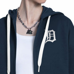 Detroit Tigers Starter Women's Wishbone Full-Zip Hoodie - Navy/Heather Gray - MLB Online