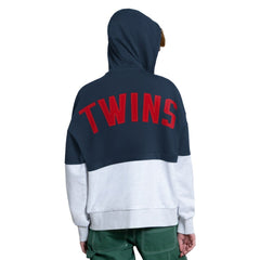Minnesota Twins Starter Women's Wishbone Full-Zip Hoodie - Navy/Heather Gray - MLB on Sale