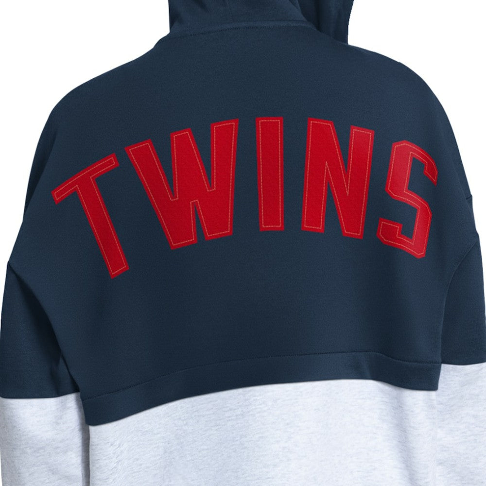 Minnesota Twins Starter Women's Wishbone Full-Zip Hoodie - Navy/Heather Gray - MLB on Sale