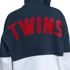 Minnesota Twins Starter Women's Wishbone Full-Zip Hoodie - Navy/Heather Gray - MLB on Sale