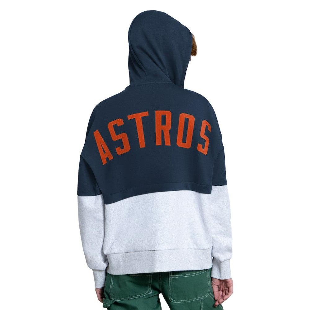 Houston Astros Starter Women's Wishbone Full-Zip Hoodie - Navy/Heather Gray - MLB Sale
