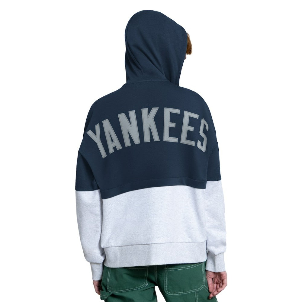 New York Yankees Starter Women's Wishbone Full-Zip Hoodie - Navy/Heather Gray - MLB on Sale