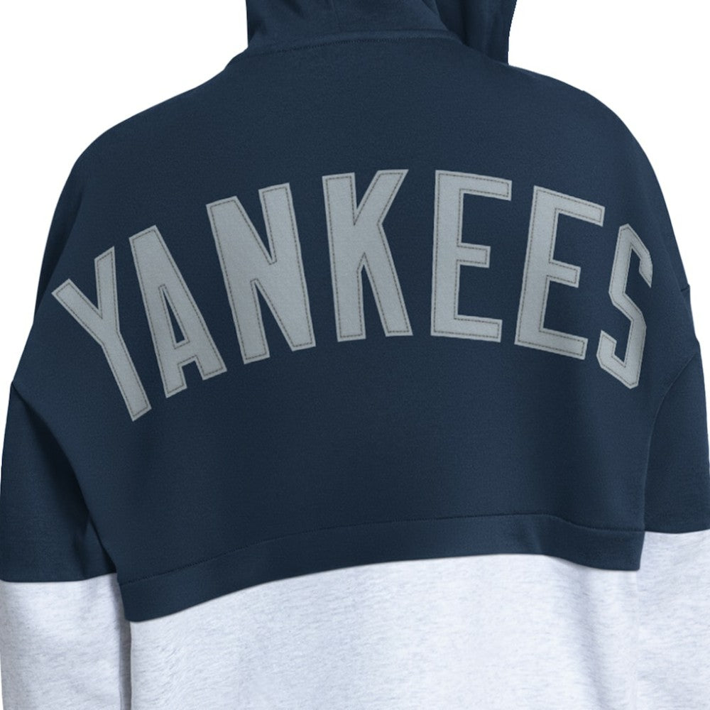 New York Yankees Starter Women's Wishbone Full-Zip Hoodie - Navy/Heather Gray - MLB on Sale
