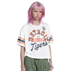 Detroit Tigers Starter Women's Cropped Hurry Up Offense T-Shirt - White - MLB Online