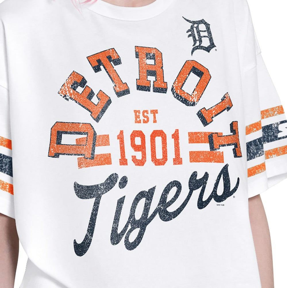 Detroit Tigers Starter Women's Cropped Hurry Up Offense T-Shirt - White - MLB Online