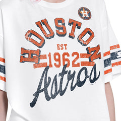 Houston Astros Starter Women's Cropped Hurry Up Offense T-Shirt - White - MLB Sale