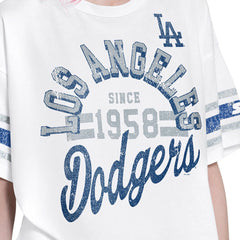 Los Angeles Dodgers Starter Women's Cropped Hurry Up Offense T-Shirt - White - MLB Online