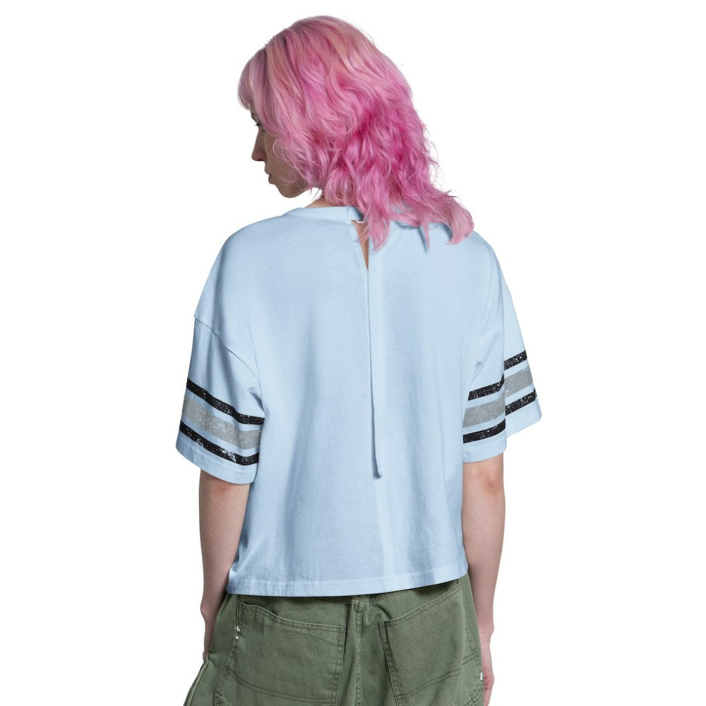 Texas Rangers Starter Women's Cropped Hurry Up Offense T-Shirt - Light Blue - MLB Lifestyle