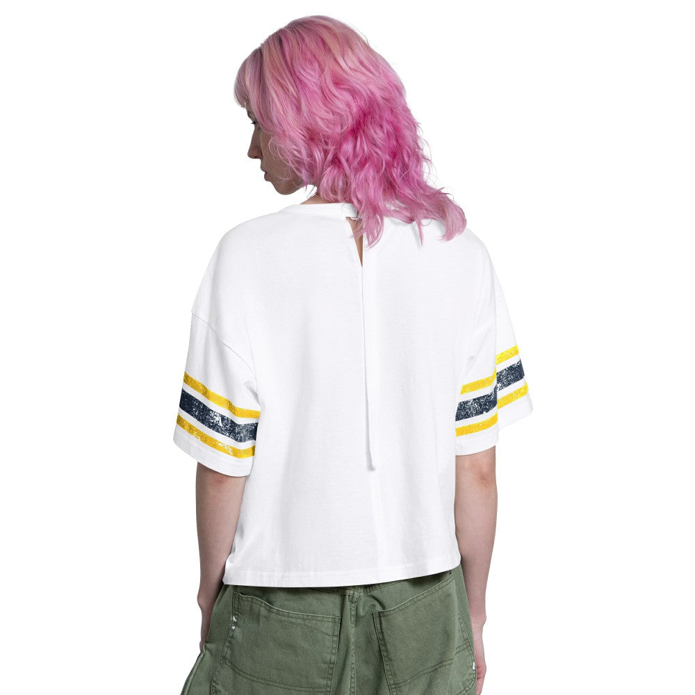 Milwaukee Brewers Starter Women's Cropped Hurry Up Offense T-Shirt - White - MLB Sale