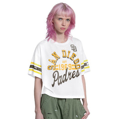 San Diego Padres Starter Women's Cropped Hurry Up Offense T-Shirt - White - MLB Discount