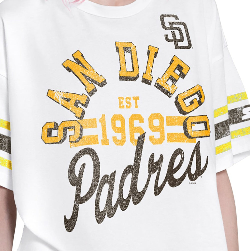 San Diego Padres Starter Women's Cropped Hurry Up Offense T-Shirt - White - MLB Discount
