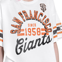 San Francisco Giants Starter Women's Cropped Hurry Up Offense T-Shirt - White - MLB Sale