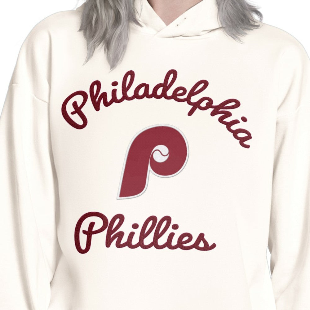 Philadelphia Phillies Starter Women's Baseline Hoodie Sweatshirt - Cream - MLB Online