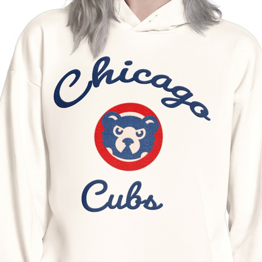 Chicago Cubs Starter Women's Baseline Hoodie Sweatshirt - Cream - MLB Sale