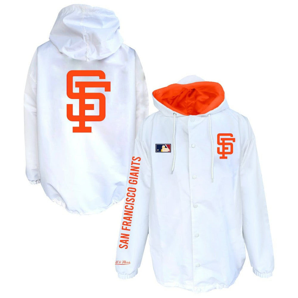 San Francisco Giants Mitchell & Ness Big & Tall Full-Snap Hooded Jacket - White - Mitchell & Ness on Sale