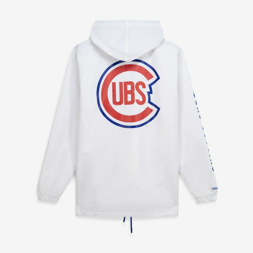 Chicago Cubs Mitchell & Ness Big & Tall Full-Snap Hooded Jacket - White - Mitchell & Ness Lifestyle