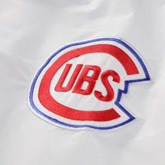 Chicago Cubs Mitchell & Ness Big & Tall Full-Snap Hooded Jacket - White - Mitchell & Ness Lifestyle