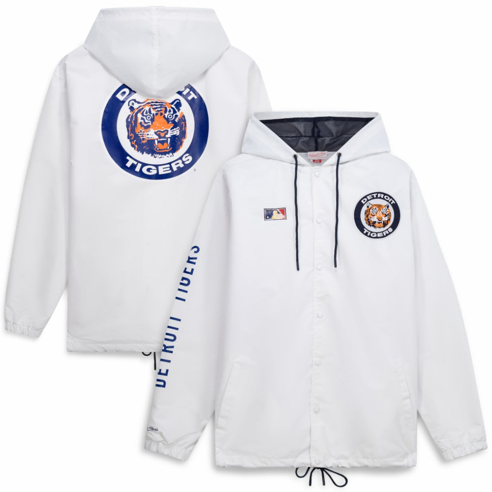Detroit Tigers Mitchell & Ness Big & Tall Full-Snap Hooded Jacket - White - Mitchell & Ness Sale