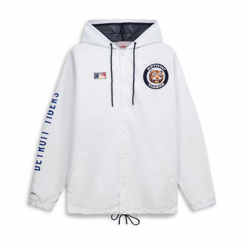 Detroit Tigers Mitchell & Ness Big & Tall Full-Snap Hooded Jacket - White - Mitchell & Ness Sale