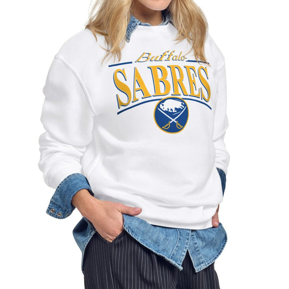 Buffalo Sabres Starter Women's Arch Stripe Fleece Sweatshirt - White - NHL 203468838