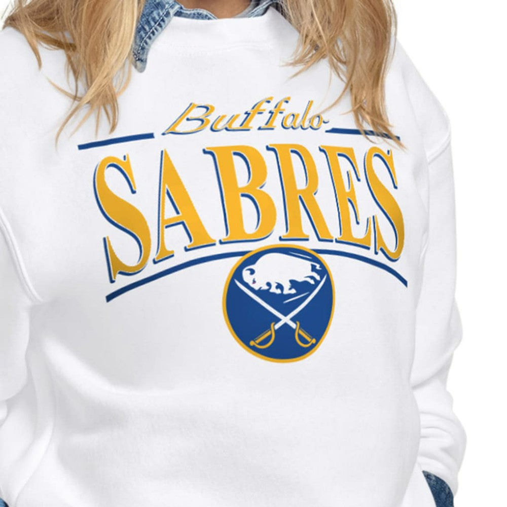 Buffalo Sabres Starter Women's Arch Stripe Fleece Sweatshirt - White - NHL 203468838
