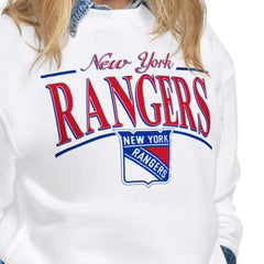 New York Rangers Starter Women's Arch Stripe Fleece Sweatshirt - White - NHL 203468844