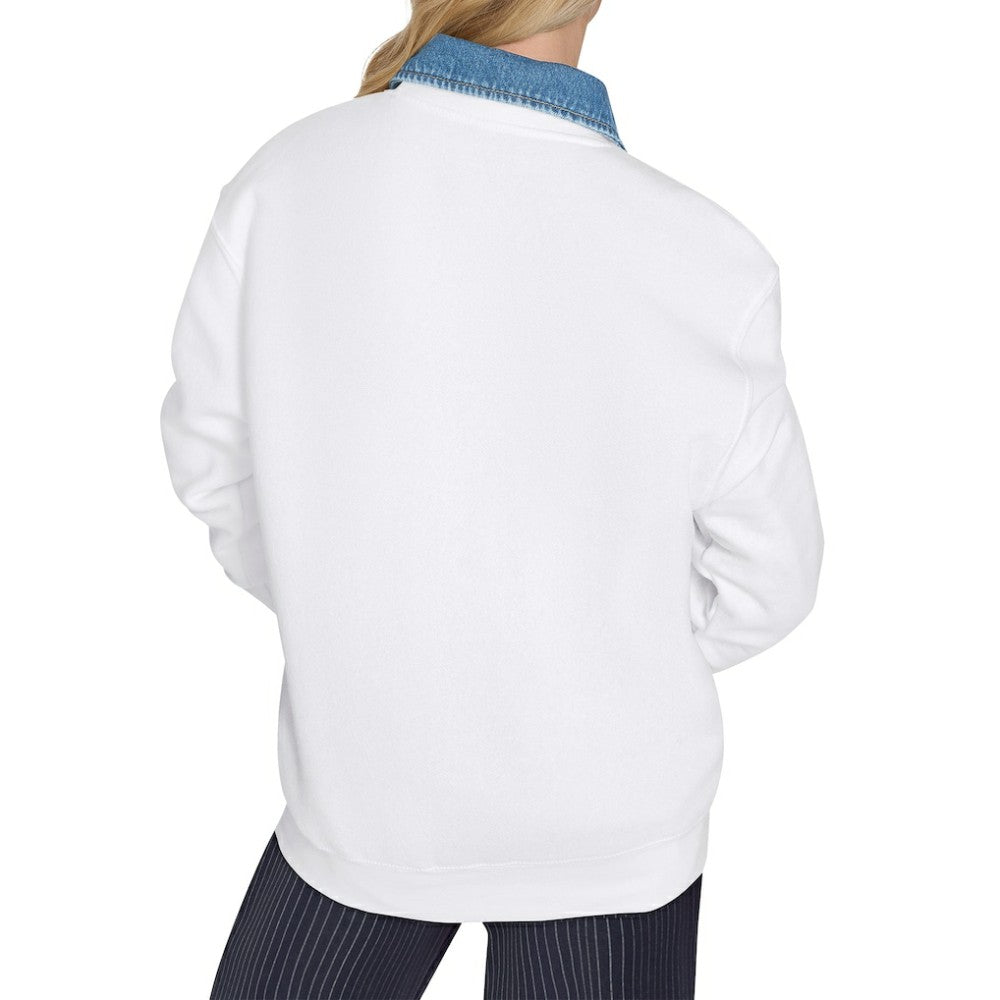 Calgary Flames Starter Women's Arch Stripe Fleece Sweatshirt - White - NHL 203468845
