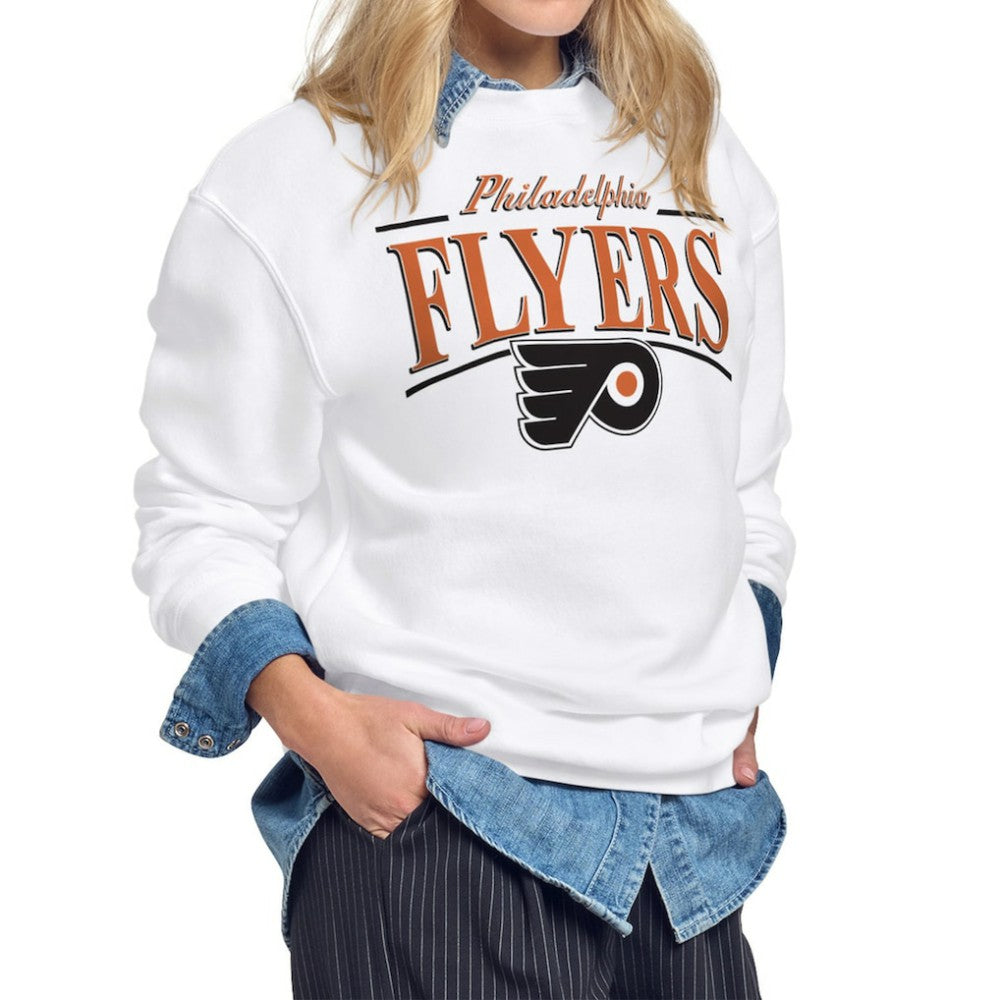 Philadelphia Flyers Starter Women's Arch Stripe Fleece Sweatshirt - White - NHL 203468847