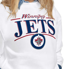 Winnipeg Jets Starter Women's Arch Stripe Fleece Sweatshirt - White - NHL 203468851