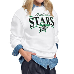 Dallas Stars Starter Women's Arch Stripe Fleece Sweatshirt - White - NHL 203468855