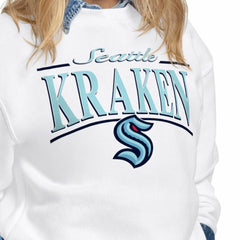 Seattle Kraken Starter Women's Arch Stripe Fleece Sweatshirt - White - NHL 203468859