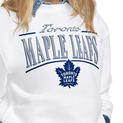 Toronto Maple Leafs Starter Women's Arch Stripe Fleece Sweatshirt - White - NHL 203468862