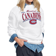 Montreal Canadiens Starter Women's Arch Stripe Fleece Sweatshirt - White - NHL 203468865