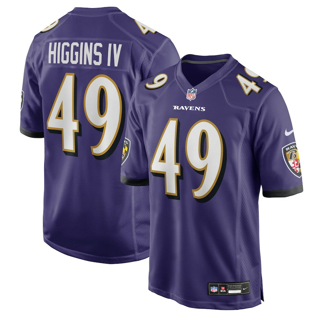 Nike Jay Higgins IV Baltimore Ravens Team Game Jersey Purple