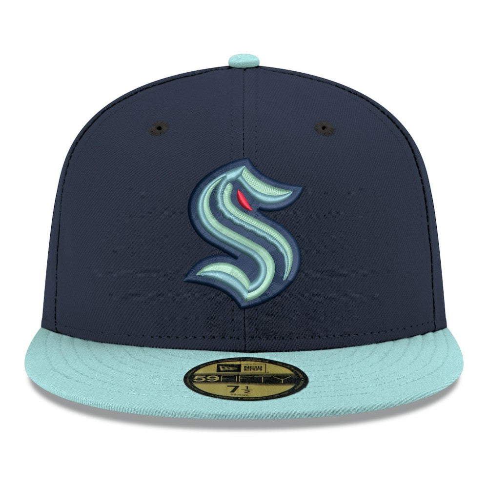 Seattle Kraken New Era Core Logo Two-Tone 59FIFTY Fitted Hat - Navy - NHL 203471438