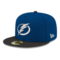 Tampa Bay Lightning New Era Core Logo Two-Tone 59FIFTY Fitted Hat - Blue - NHL 203471441