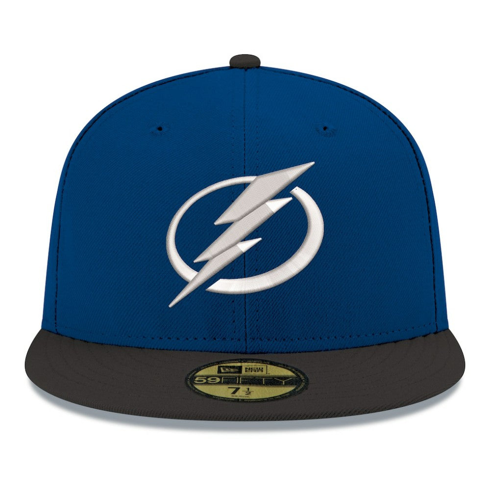 Tampa Bay Lightning New Era Core Logo Two-Tone 59FIFTY Fitted Hat - Blue - NHL 203471441