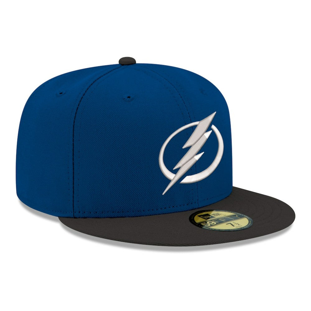 Tampa Bay Lightning New Era Core Logo Two-Tone 59FIFTY Fitted Hat - Blue - NHL 203471441