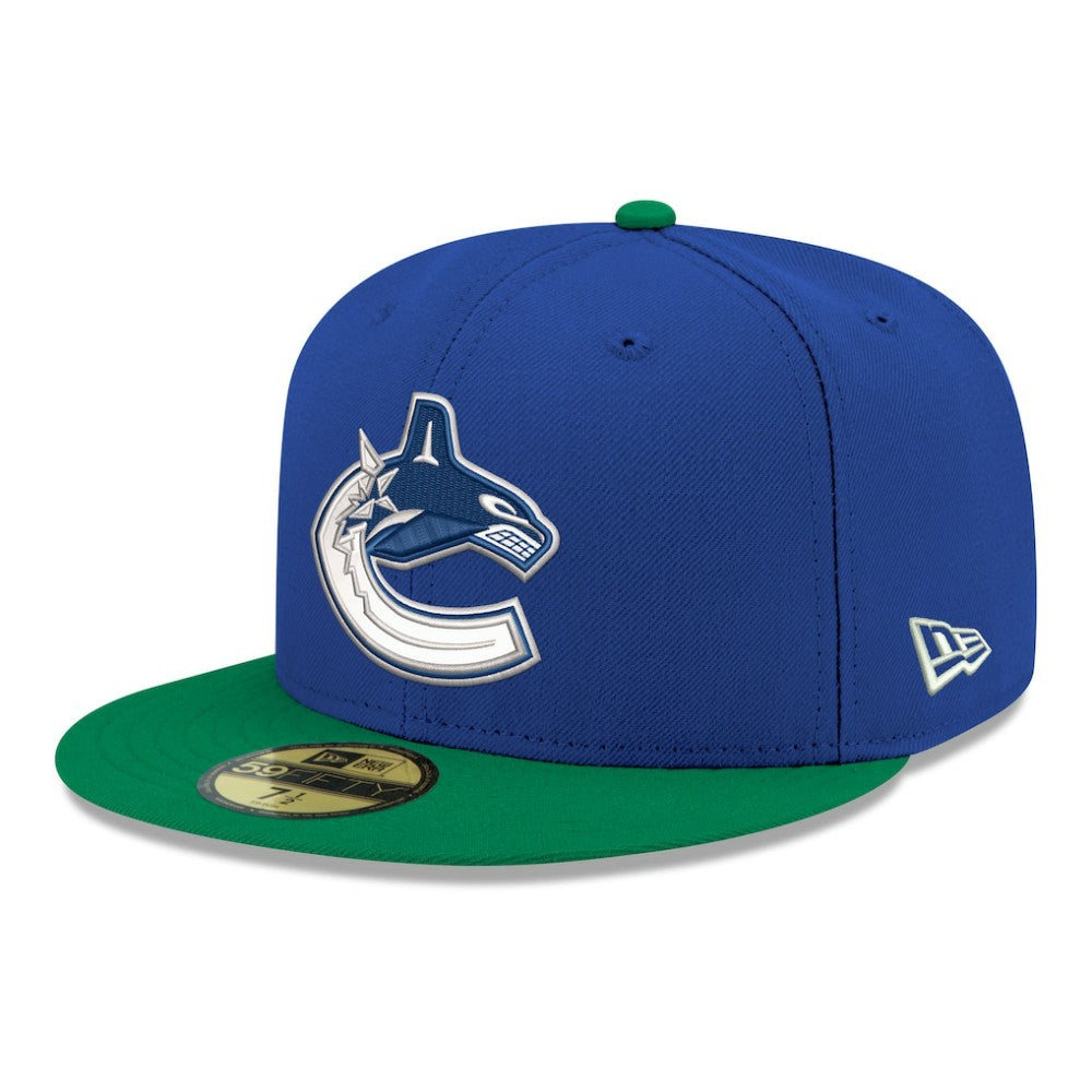 Vancouver Canucks New Era Core Logo Two-Tone 59FIFTY Fitted Hat - Blue - NHL 203471444