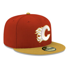 Calgary Flames New Era Core Logo Two-Tone 59FIFTY Fitted Hat - Red - NHL 203471449